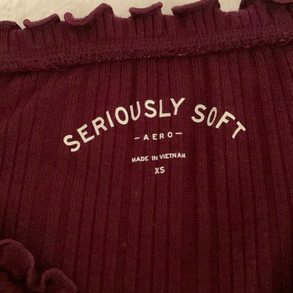RARELY WORN!! aeropostale off-the shoulder soft tee!! size:xs - Picture 2 of 3